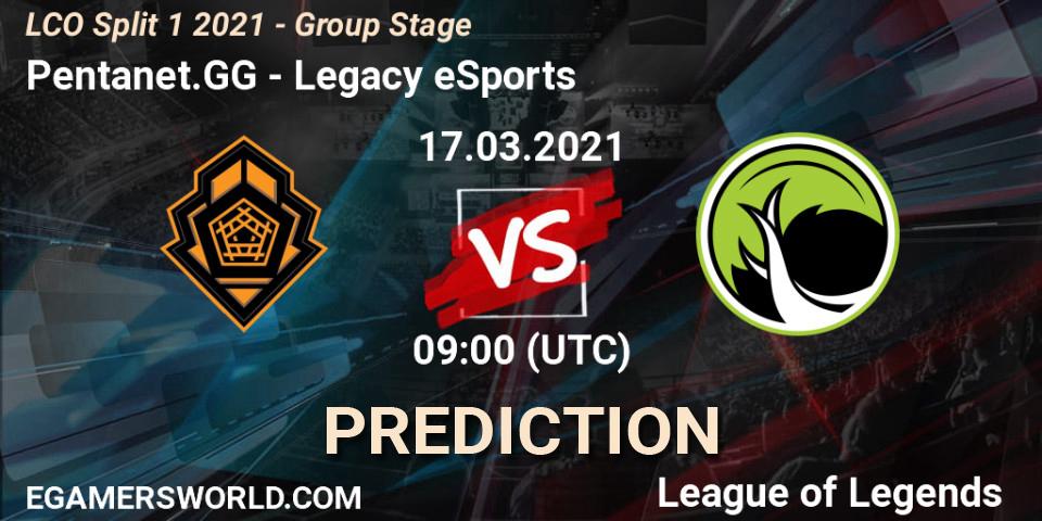 Pentanet.GG - Legacy eSports: прогноз. 17.03.21, LoL, LCO Split 1 2021 - Group Stage