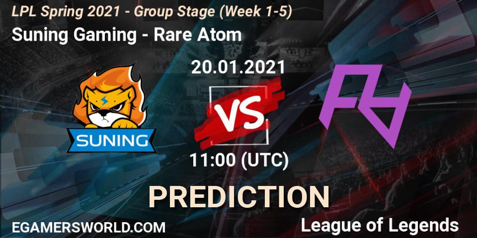 Suning Gaming - Rare Atom: прогноз. 20.01.2021 at 11:09, LoL, LPL Spring 2021 - Group Stage (Week 1-5)