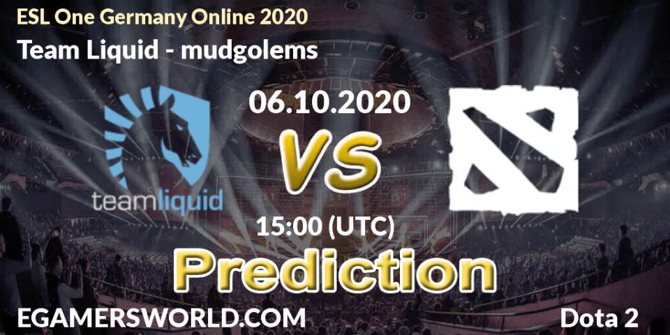 Team Liquid - mudgolems: прогноз. 06.10.2020 at 15:52, Dota 2, ESL One Germany 2020 Online