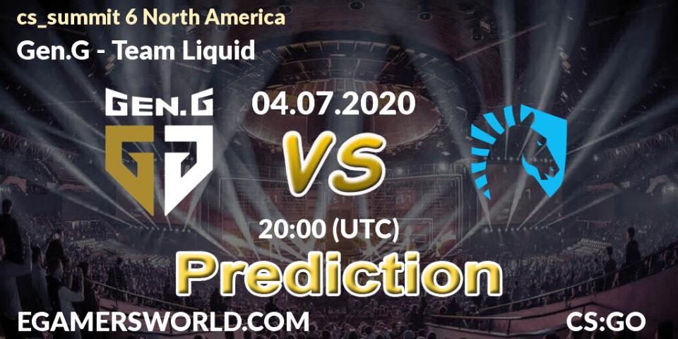 Gen.G - Team Liquid: прогноз. 04.07.2020 at 20:00, Counter-Strike (CS2), cs_summit 6 North America