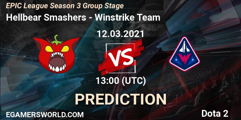 Hellbear Smashers - Winstrike Team: прогноз. 12.03.2021 at 13:01, Dota 2, EPIC League Season 3 Group Stage