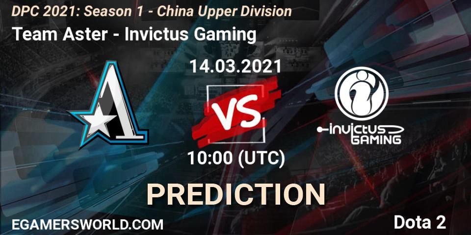 Team Aster - Invictus Gaming: прогноз. 14.03.21, Dota 2, DPC 2021: Season 1 - China Upper Division