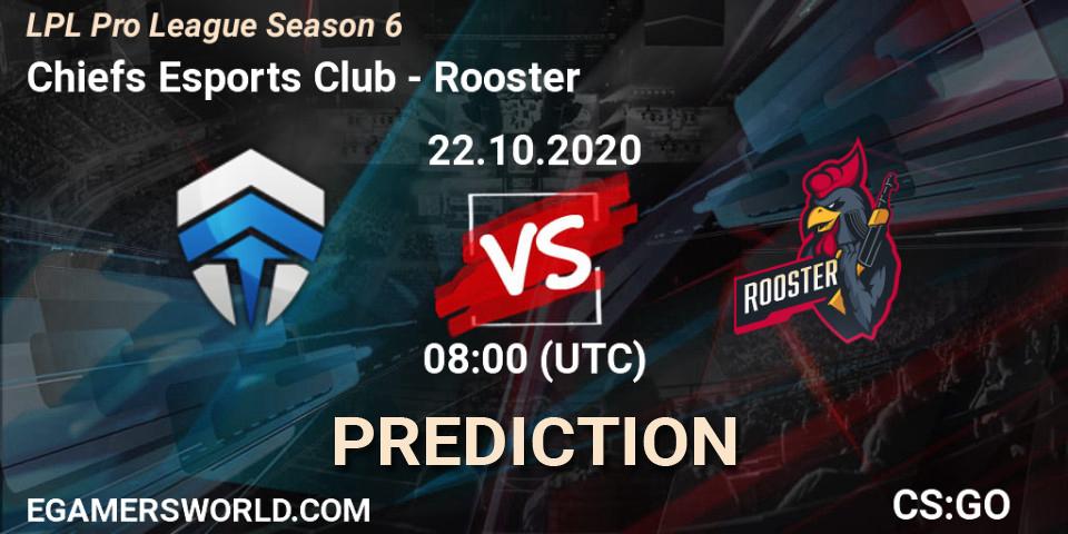 Chiefs Esports Club - Rooster: прогноз. 22.10.2020 at 08:00, Counter-Strike (CS2), LPL Pro League Season 6