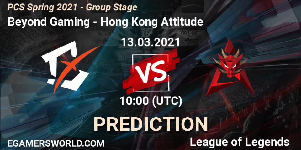 Beyond Gaming - Hong Kong Attitude: прогноз. 13.03.2021 at 10:00, LoL, PCS Spring 2021 - Group Stage