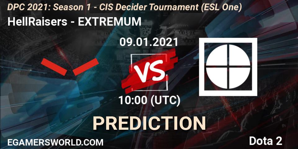 HellRaisers - EXTREMUM: прогноз. 09.01.21, Dota 2, DPC 2021: Season 1 - CIS Decider Tournament (ESL One)
