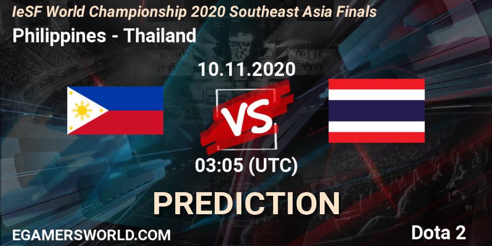 Philippines - Thailand: прогноз. 10.11.2020 at 03:52, Dota 2, IeSF World Championship 2020 Southeast Asia Finals