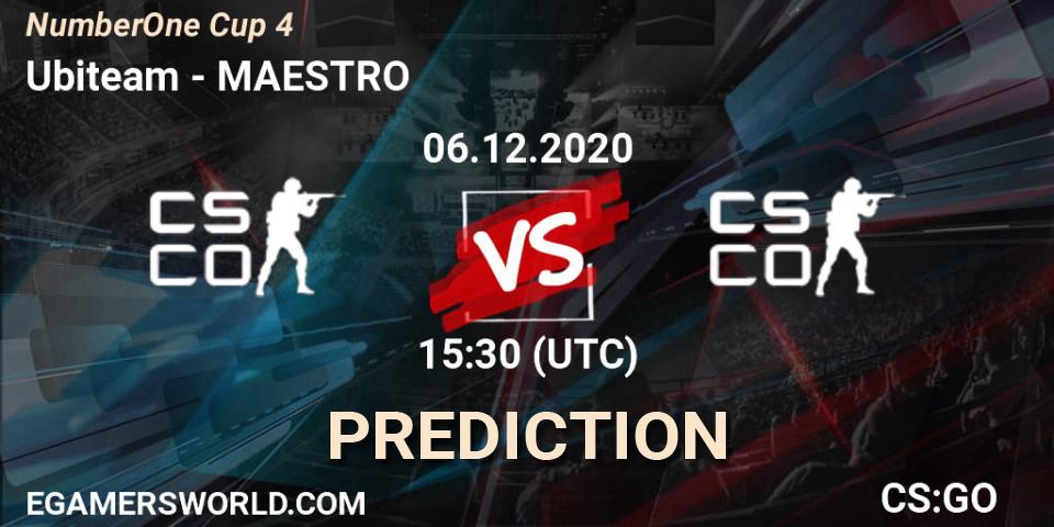 Ubiteam - MAESTRO: прогноз. 06.12.2020 at 15:00, Counter-Strike (CS2), NumberOne Cup 4