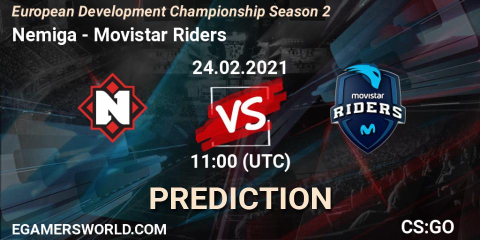 Nemiga - Movistar Riders: прогноз. 24.02.2021 at 11:00, Counter-Strike (CS2), European Development Championship Season 2