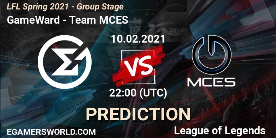 GameWard - Team MCES: прогноз. 10.02.2021 at 22:15, LoL, LFL Spring 2021 - Group Stage