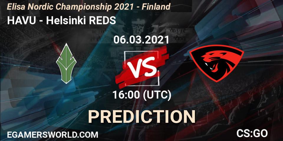 HAVU - Helsinki REDS: прогноз. 06.03.2021 at 16:05, Counter-Strike (CS2), Elisa Nordic Championship 2021 - Finland