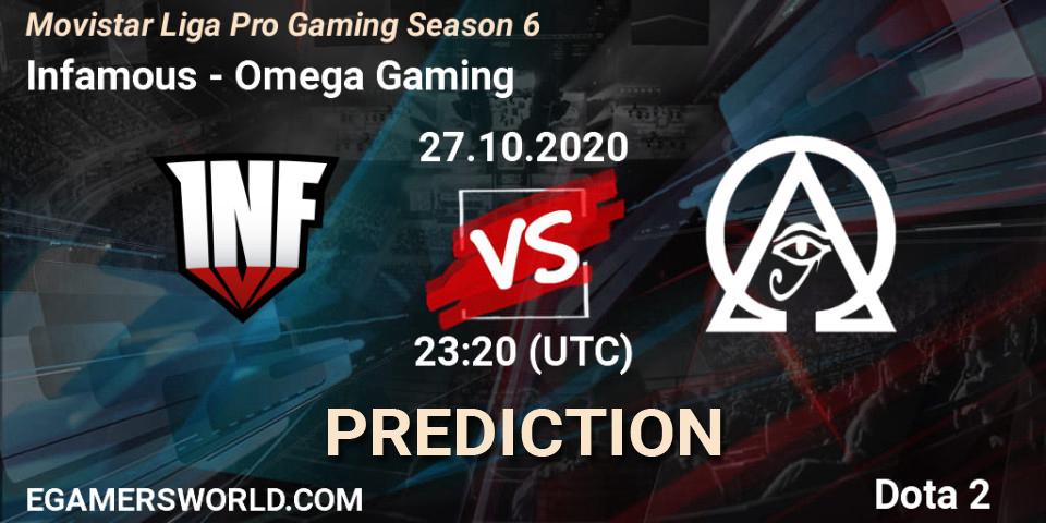Infamous - Omega Gaming: прогноз. 27.10.20, Dota 2, Movistar Liga Pro Gaming Season 6