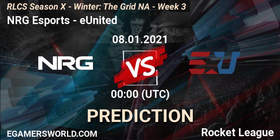 NRG Esports - eUnited: прогноз. 15.01.2021 at 00:00, Rocket League, RLCS Season X - Winter: The Grid NA - Week 3