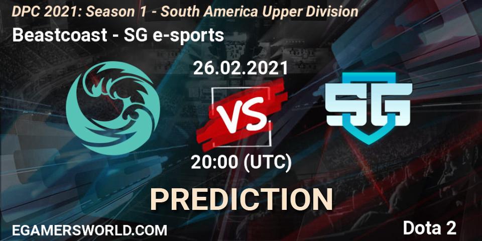 Beastcoast - SG e-sports: прогноз. 26.02.2021 at 20:02, Dota 2, DPC 2021: Season 1 - South America Upper Division