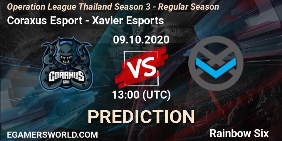 Coraxus Esport - Xavier Esports: прогноз. 09.10.2020 at 13:00, Rainbow Six, Operation League Thailand Season 3 - Regular Season