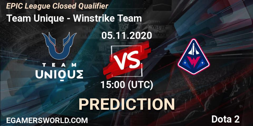 Team Unique - Winstrike Team: прогноз. 05.11.2020 at 13:26, Dota 2, EPIC League Closed Qualifier