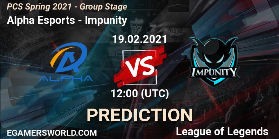 Alpha Esports - Impunity: прогноз. 19.02.2021 at 12:40, LoL, PCS Spring 2021 - Group Stage
