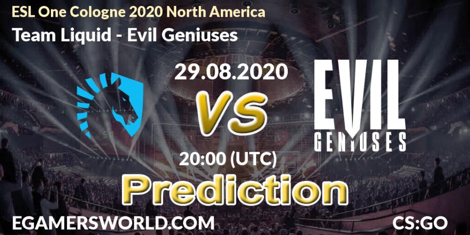 Team Liquid - Evil Geniuses: прогноз. 29.08.20, CS2 (CS:GO), ESL One Cologne 2020 North America