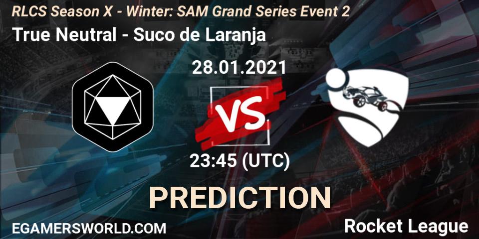 True Neutral - Suco de Laranja: прогноз. 28.01.2021 at 23:45, Rocket League, RLCS Season X - Winter: SAM Grand Series Event 2