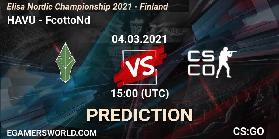 HAVU - FcottoNd: прогноз. 04.03.2021 at 15:00, Counter-Strike (CS2), Elisa Nordic Championship 2021 - Finland
