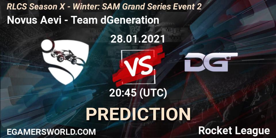 Novus Aevi - Team dGeneration: прогноз. 28.01.2021 at 20:45, Rocket League, RLCS Season X - Winter: SAM Grand Series Event 2