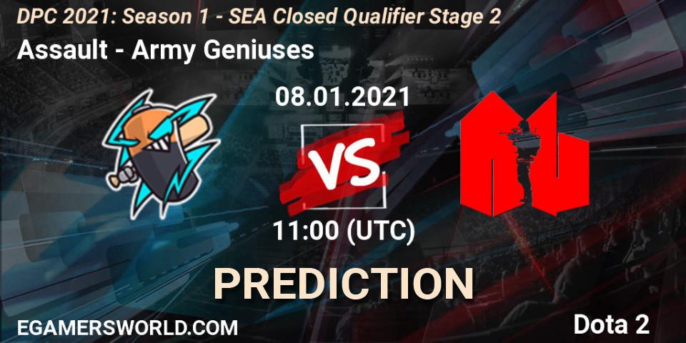 Assault - Army Geniuses: прогноз. 08.01.2021 at 11:30, Dota 2, DPC 2021: Season 1 - SEA Closed Qualifier Stage 2