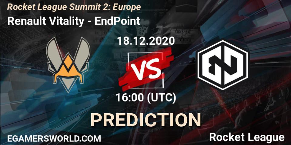 Renault Vitality - EndPoint: прогноз. 18.12.2020 at 16:00, Rocket League, Rocket League Summit 2: Europe