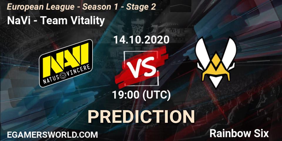 NaVi - Team Vitality: прогноз. 14.10.20, Rainbow Six, European League - Season 1 - Stage 2