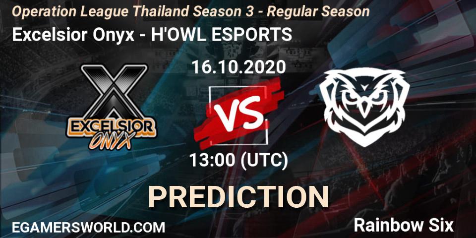 Excelsior Onyx - H'OWL ESPORTS: прогноз. 16.10.2020 at 13:00, Rainbow Six, Operation League Thailand Season 3 - Regular Season