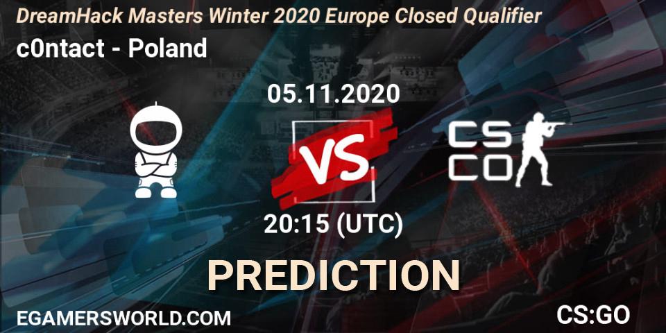 c0ntact - Poland: прогноз. 05.11.2020 at 20:30, Counter-Strike (CS2), DreamHack Masters Winter 2020 Europe Closed Qualifier