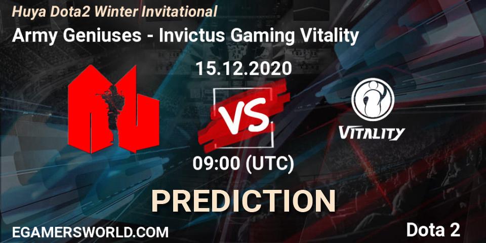 Army Geniuses - Invictus Gaming Vitality: прогноз. 15.12.2020 at 09:11, Dota 2, Huya Dota2 Winter Invitational