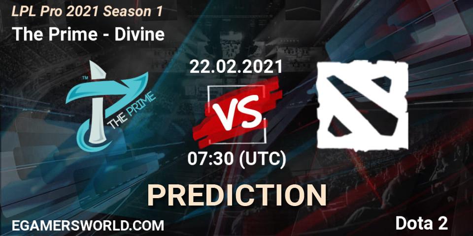 The Prime - Divine: прогноз. 22.02.2021 at 07:30, Dota 2, LPL Pro 2021 Season 1