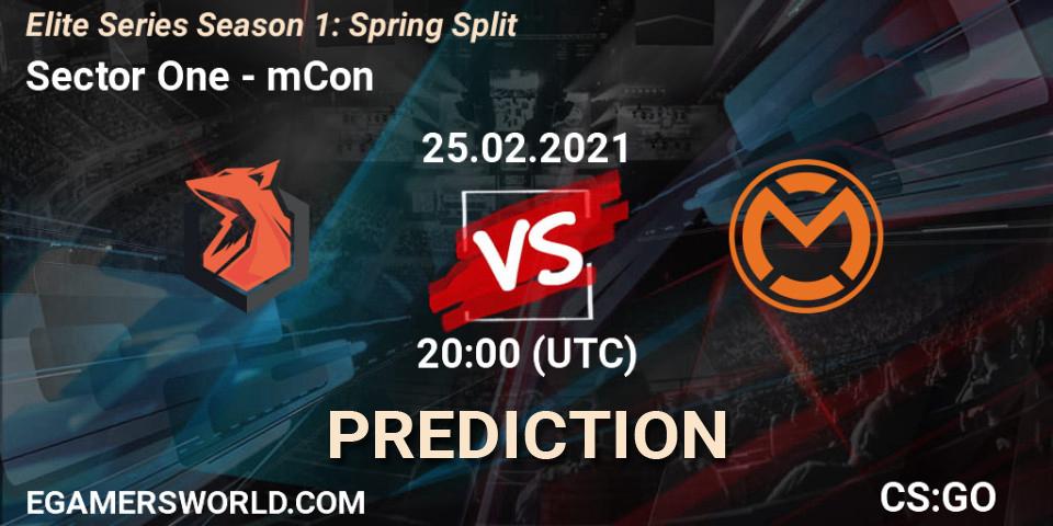 Sector One - mCon: прогноз. 25.02.2021 at 20:00, Counter-Strike (CS2), Elite Series Season 1: Spring Split