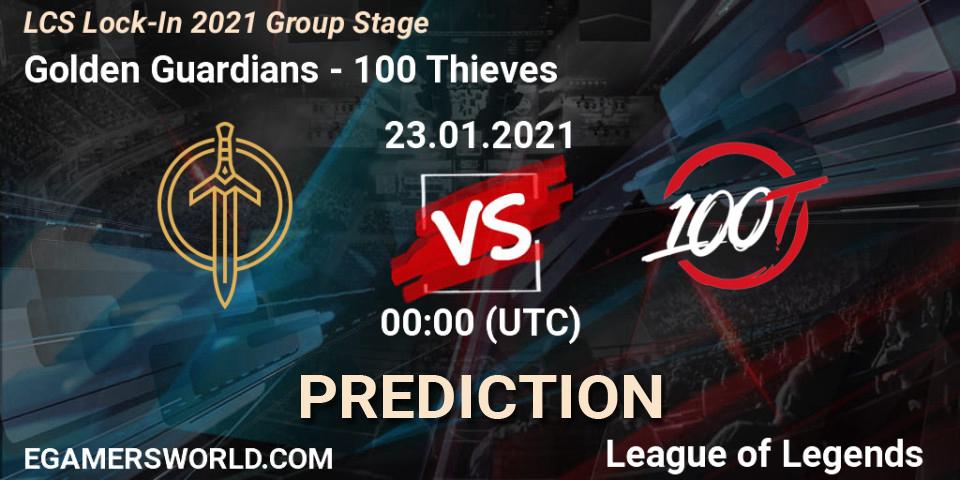 Golden Guardians - 100 Thieves: прогноз. 23.01.2021 at 00:00, LoL, LCS Lock-In 2021 Group Stage