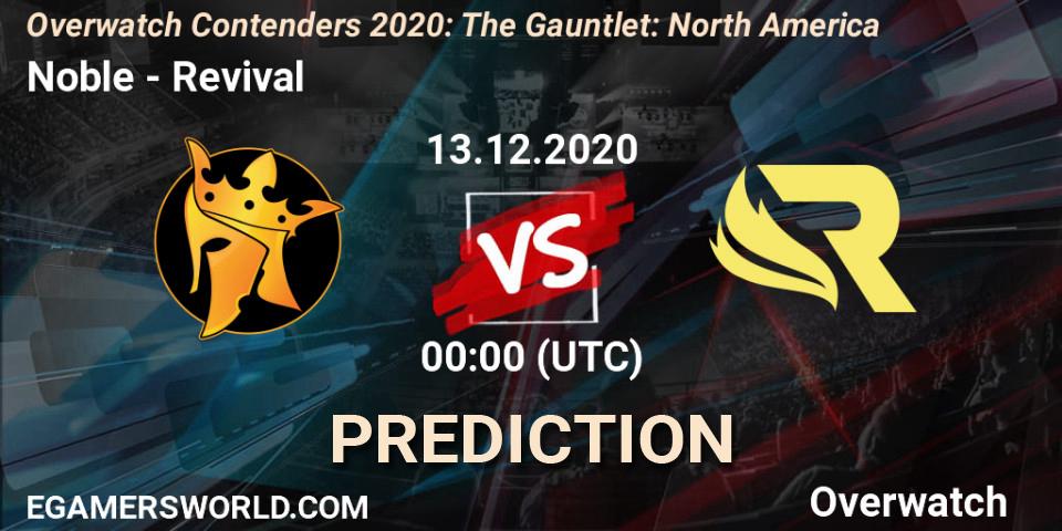 Noble - Revival: прогноз. 13.12.2020 at 00:00, Overwatch, Overwatch Contenders 2020: The Gauntlet: North America