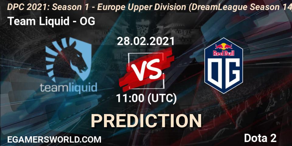Team Liquid - OG: прогноз. 28.02.2021 at 10:55, Dota 2, DPC 2021: Season 1 - Europe Upper Division (DreamLeague Season 14)
