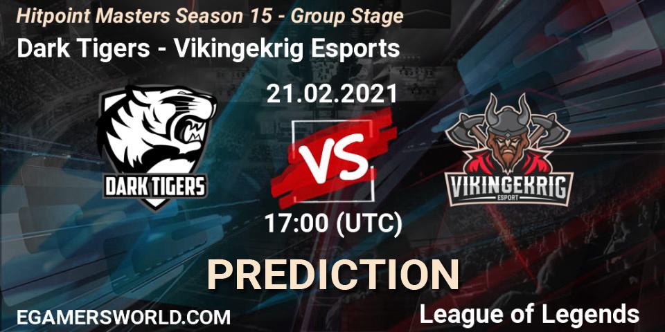Dark Tigers - Vikingekrig Esports: прогноз. 21.02.2021 at 18:00, LoL, Hitpoint Masters Season 15 - Group Stage