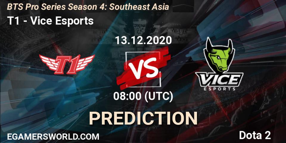 T1 - Vice Esports: прогноз. 13.12.2020 at 06:01, Dota 2, BTS Pro Series Season 4: Southeast Asia