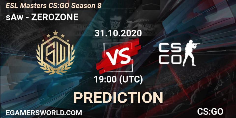 sAw - ZEROZONE: прогноз. 31.10.2020 at 19:50, Counter-Strike (CS2), ESL Masters CS:GO Season 8