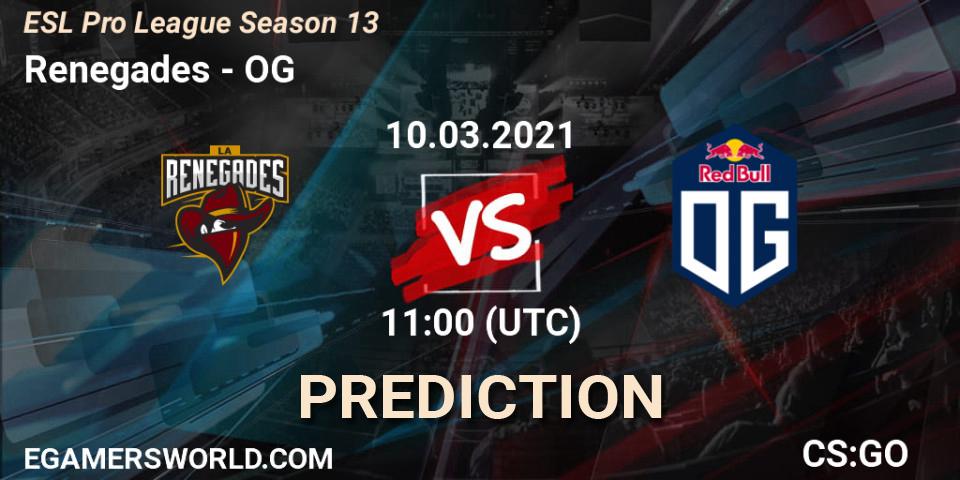 Renegades - OG: прогноз. 10.03.2021 at 11:00, Counter-Strike (CS2), ESL Pro League Season 13