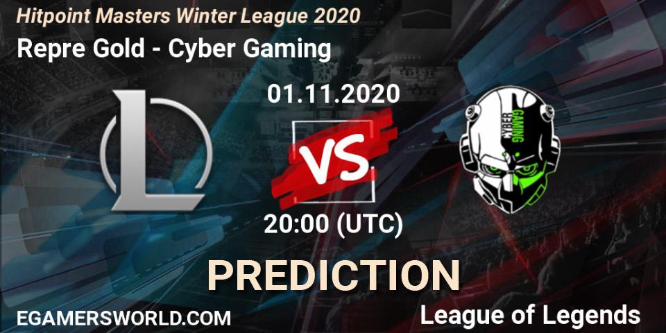 Repre Gold - Cyber Gaming: прогноз. 01.11.20, LoL, Hitpoint Masters Winter League 2020