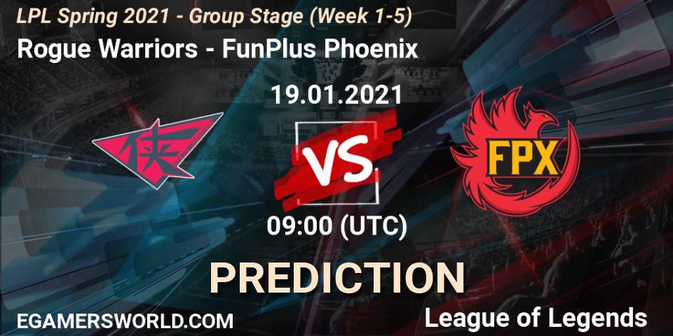 Rogue Warriors - FunPlus Phoenix: прогноз. 19.01.21, LoL, LPL Spring 2021 - Group Stage (Week 1-5)