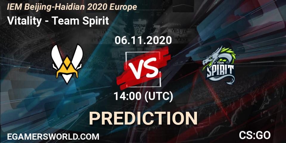 Vitality - Team Spirit: прогноз. 06.11.2020 at 14:00, Counter-Strike (CS2), IEM Beijing-Haidian 2020 Europe