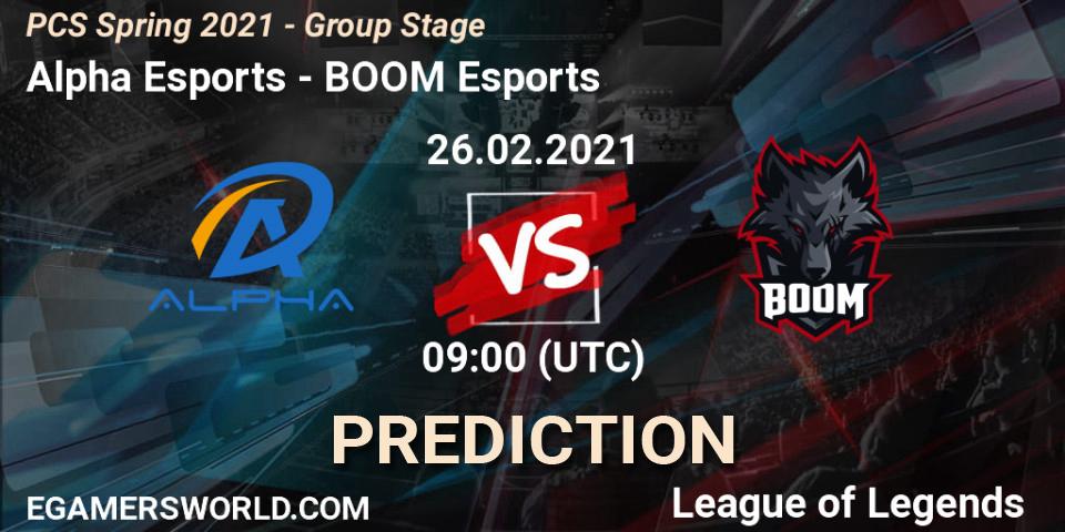 Alpha Esports - BOOM Esports: прогноз. 26.02.2021 at 09:00, LoL, PCS Spring 2021 - Group Stage