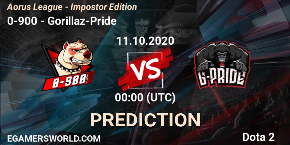 0-900 - Gorillaz-Pride: прогноз. 11.10.2020 at 00:19, Dota 2, Aorus League - Impostor Edition