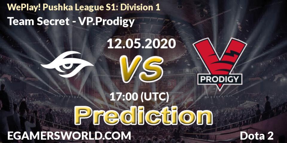 Team Secret - VP.Prodigy: прогноз. 12.05.2020 at 16:44, Dota 2, WePlay! Pushka League S1: Division 1