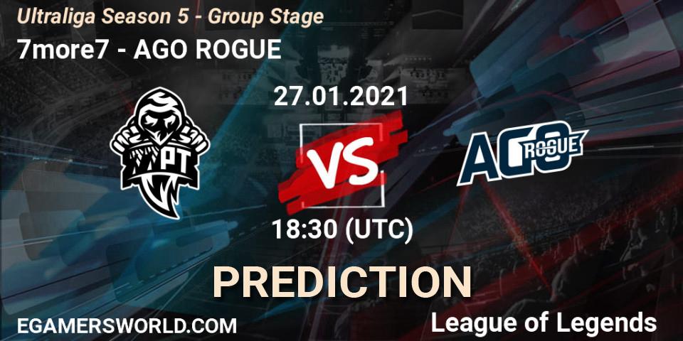 7more7 - AGO ROGUE: прогноз. 27.01.2021 at 18:30, LoL, Ultraliga Season 5 - Group Stage