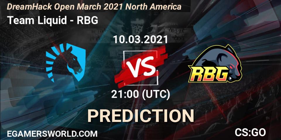 Team Liquid - RBG: прогноз. 10.03.2021 at 21:10, Counter-Strike (CS2), DreamHack Open March 2021 North America