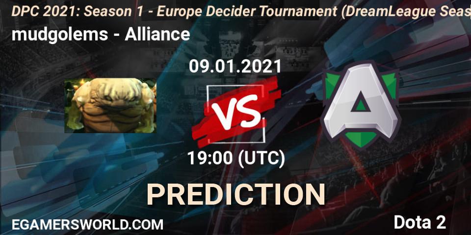 mudgolems - Alliance: прогноз. 09.01.2021 at 19:00, Dota 2, DPC 2021: Season 1 - Europe Decider Tournament (DreamLeague Season 14)