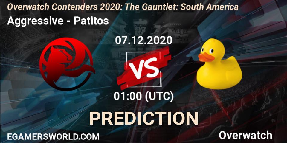 Aggressive - Patitos: прогноз. 07.12.2020 at 01:00, Overwatch, Overwatch Contenders 2020: The Gauntlet: South America