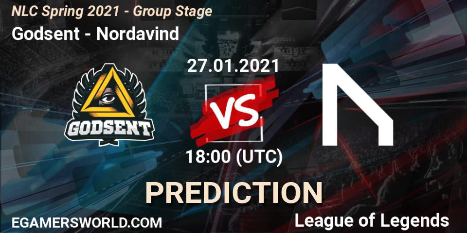 Godsent - Nordavind: прогноз. 27.01.2021 at 18:00, LoL, NLC Spring 2021 - Group Stage